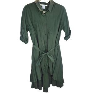 K Jordan Green High Low Button Dress XL